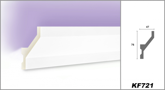 Scafa luminoasa - cornisa din poliuretan,Tesori F, KF721, 7.6cmx4.7cmx200cm [3]
