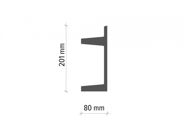 Scafa luminoasa - cornisa din poliuretan,Tesori F, KF722, 8cmx20.1cmx200cm [2]