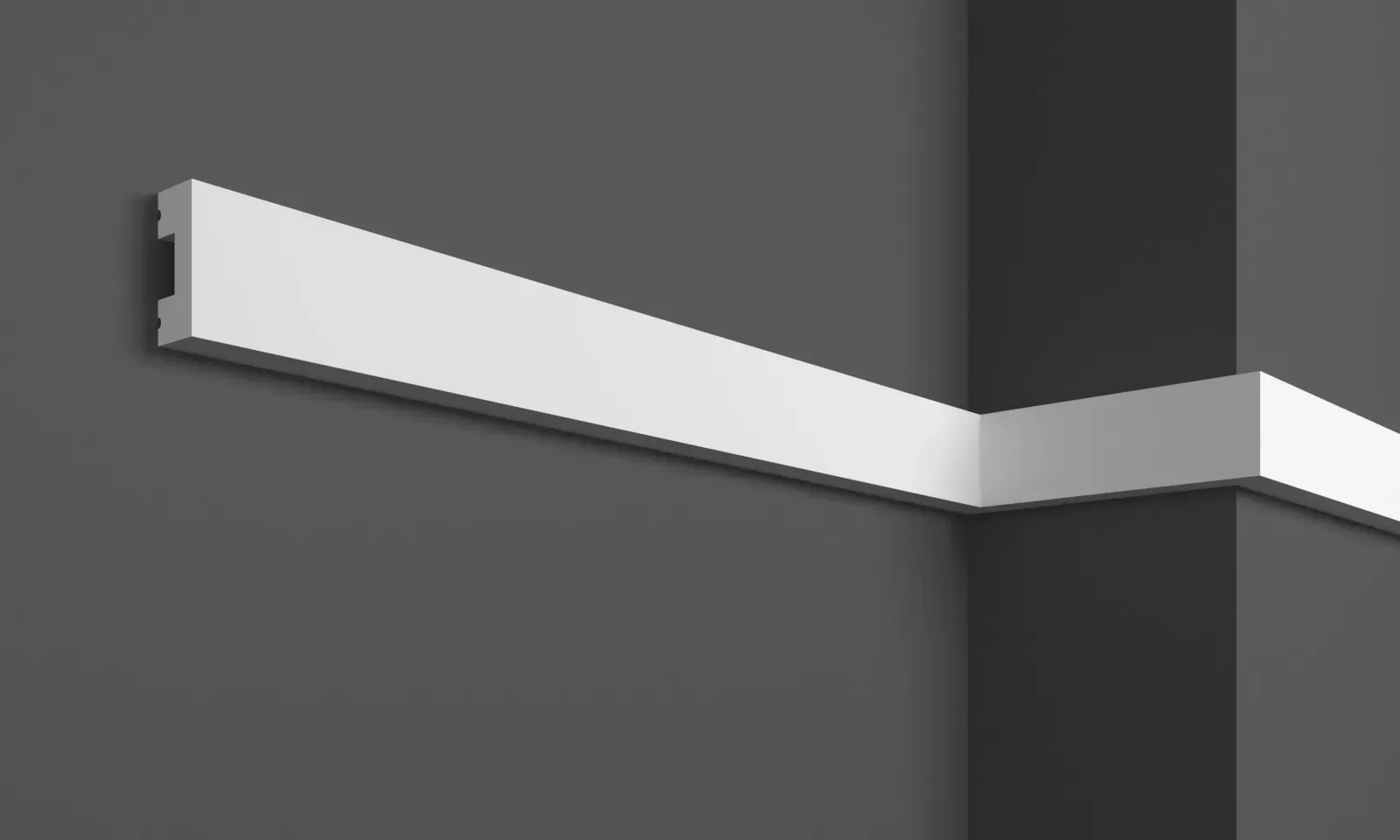 Brauri decorative din polimer rigid si coltare - Bagheta decorativa perete pentru chenare din polimer rigid 2 x 0.8 cm - HCR534