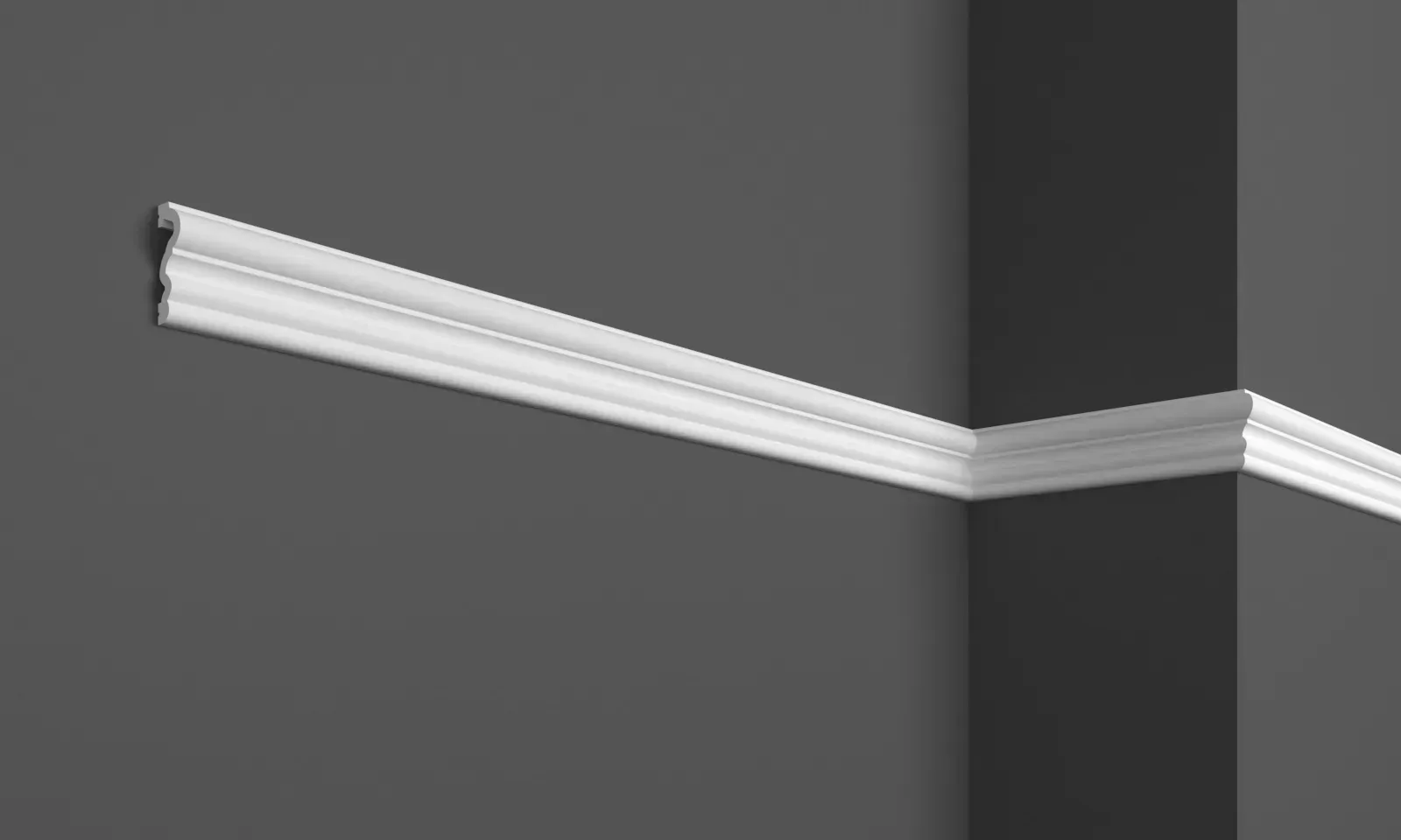Profile decorative pentru interior – elemente decorative pentru pereți și tavane - Bagheta decorativa perete pentru chenare din polimer rigid 4.4 x 1.5 cm - HCR533