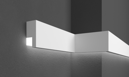 Scafe luminoase-profile pentru iluminare indirecta cu LED-exterior - Brau de exterior, MC 301 LED 6.5cm x3cmx 200cm