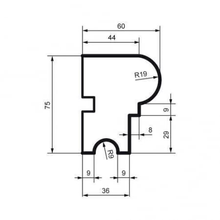 Brâu pentru exterior, MC 102, 7.5cm x 6cm x 200cm [1]