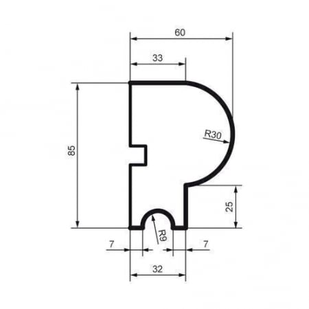 Brâu pentru exterior, MC 105, 8.5cm x 6cm x 200cm [1]