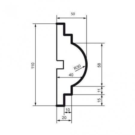 Brâu pentru exterior, MC 113, 11cm x 4cm x 200cm [1]