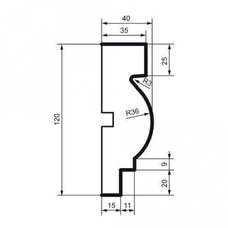 Brâu pentru exterior, MC 115, 12cm x 4cm x 200cm [1]