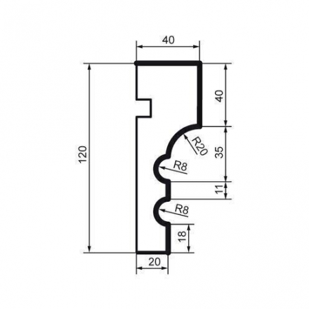 Brâu pentru exterior, MC 116, 12cm x 4cm x 200cm [1]