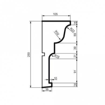 Brâu pentru exterior, MC 142, 25cm x 10.5cm x 200cm [1]
