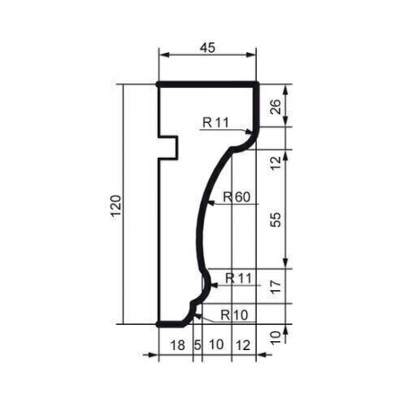 Brâu pentru exterior, MC 156, 12cm x 4.5cm x 200cm [1]