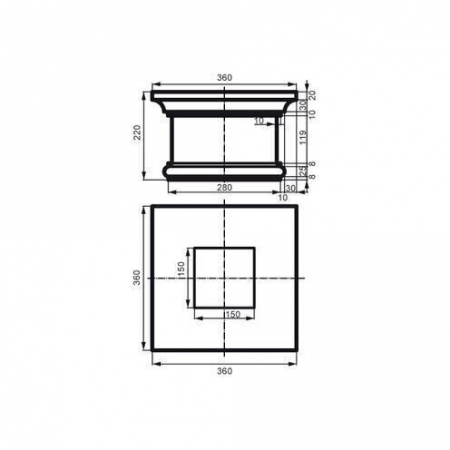 Capitel/baza pentru coloana, LC 116-1F, 36cm x 36cm [1]