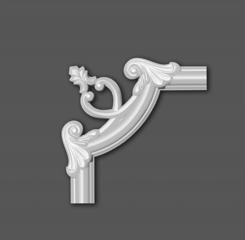 Profile din HDP ( polimeri cu inalta densitate) - Coltar pentru brau decorativ, din HDP, HCR 501-2, 18cmx18cm