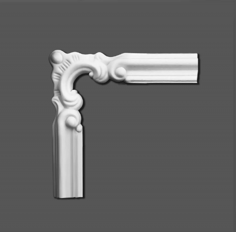 Profile din HDP ( polimeri cu inalta densitate) - Coltar pentru brau decorativ, din HDP, HCR 502-3, 10.7cmx10.7cm
