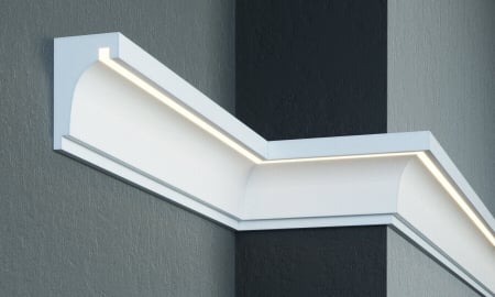 Scafe luminoase-profile pentru iluminare indirecta cu LED-exterior - Cornișă de exterior, KC301 LED, 12cm x 19cm x 200cm