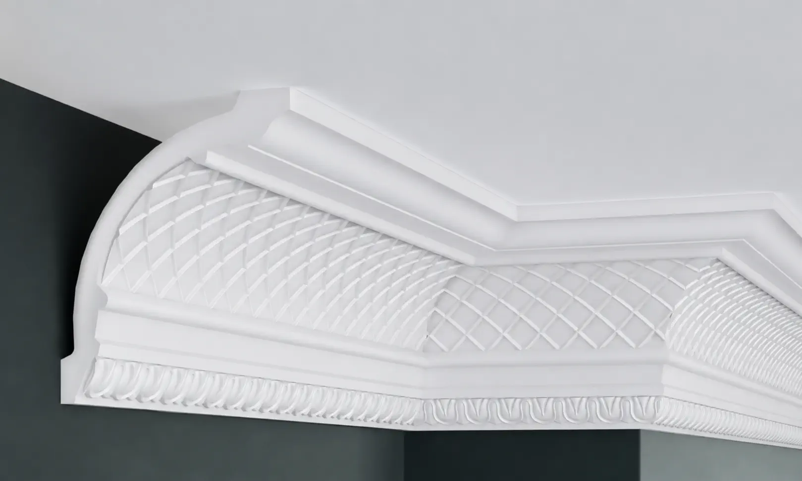 Cornișe din poliuretan - Cornisa decorativa tavan din poliuretan 17 x 14.4 cm - C761