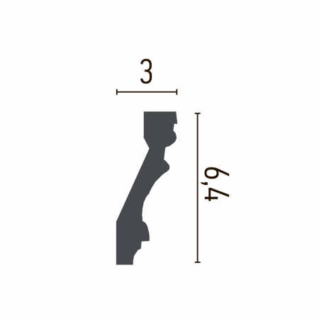 Cornișă din poliuretan,Grand Decor, C 747, 6.4cmx3cmx200cm [1]