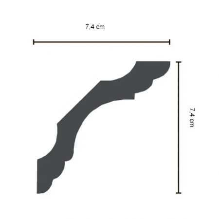 Cornisa din poliuretan,Grand Decor, P 801, 7.4cmx7.4cmx200cm [1]