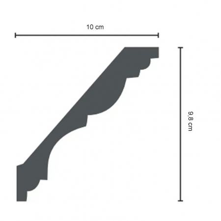 Cornisa din poliuretan,Grand Decor, P 802, 10cmx9.8cmx200cm [1]