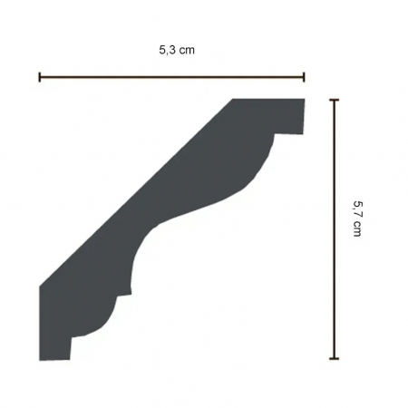 Cornisa din poliuretan,Grand Decor, P 805, 5.7cmx5.3cmx200cm [1]