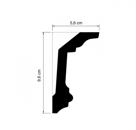Cornisa din poliuretan,Grand Decor, P 923, 9.6cmx5.6cmx200cm [1]