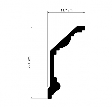 Cornisa din poliuretan,Grand Decor, P 947, 22cmx11.7cmx200cm [2]