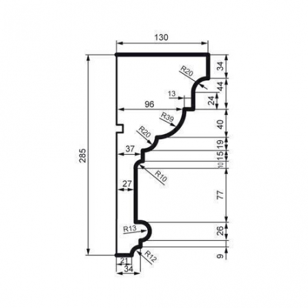 Cornișă pentru exterior, KC 108, 28.5cm x13cm x 200cm [1]