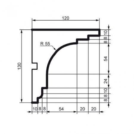 Cornișă pentru exterior, KC 111, 13cm x 12cm x 200cm [1]