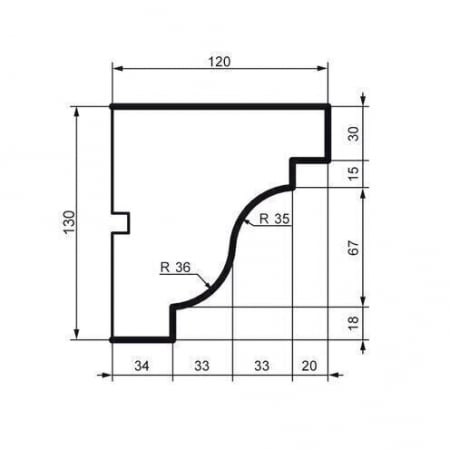 Cornișă pentru exterior, KC 113, 13cm x 12cm x 200cm [1]