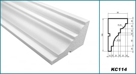 Cornișă pentru exterior, KC 114, 16cm x 9.5cm x 200cm [3]