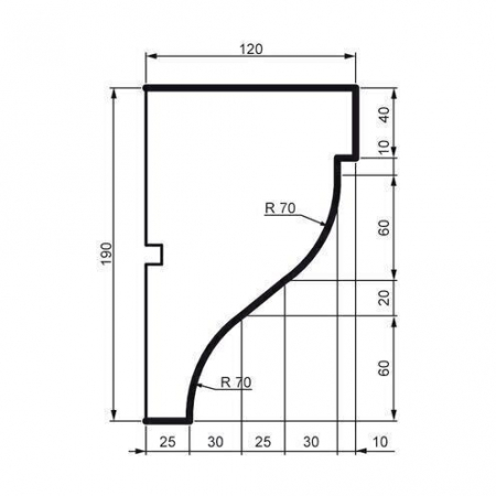 Cornișă pentru exterior, KC 116, 19cm x 12cm x 200cm [1]