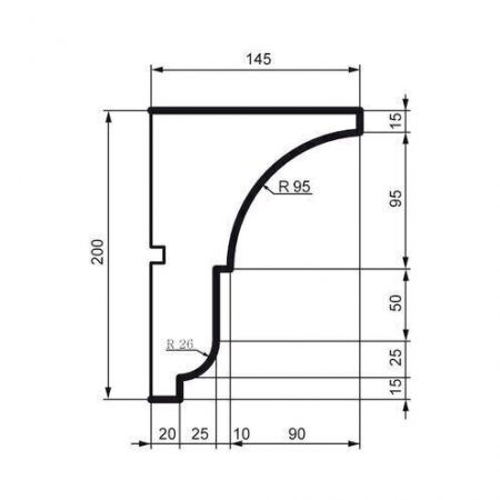 Cornișă pentru exterior, KC 119, 20cm x 14.5cm x 200cm [1]