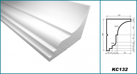 Cornișă pentru exterior, KC 132, 29cm x 22cm x 200cm [4]