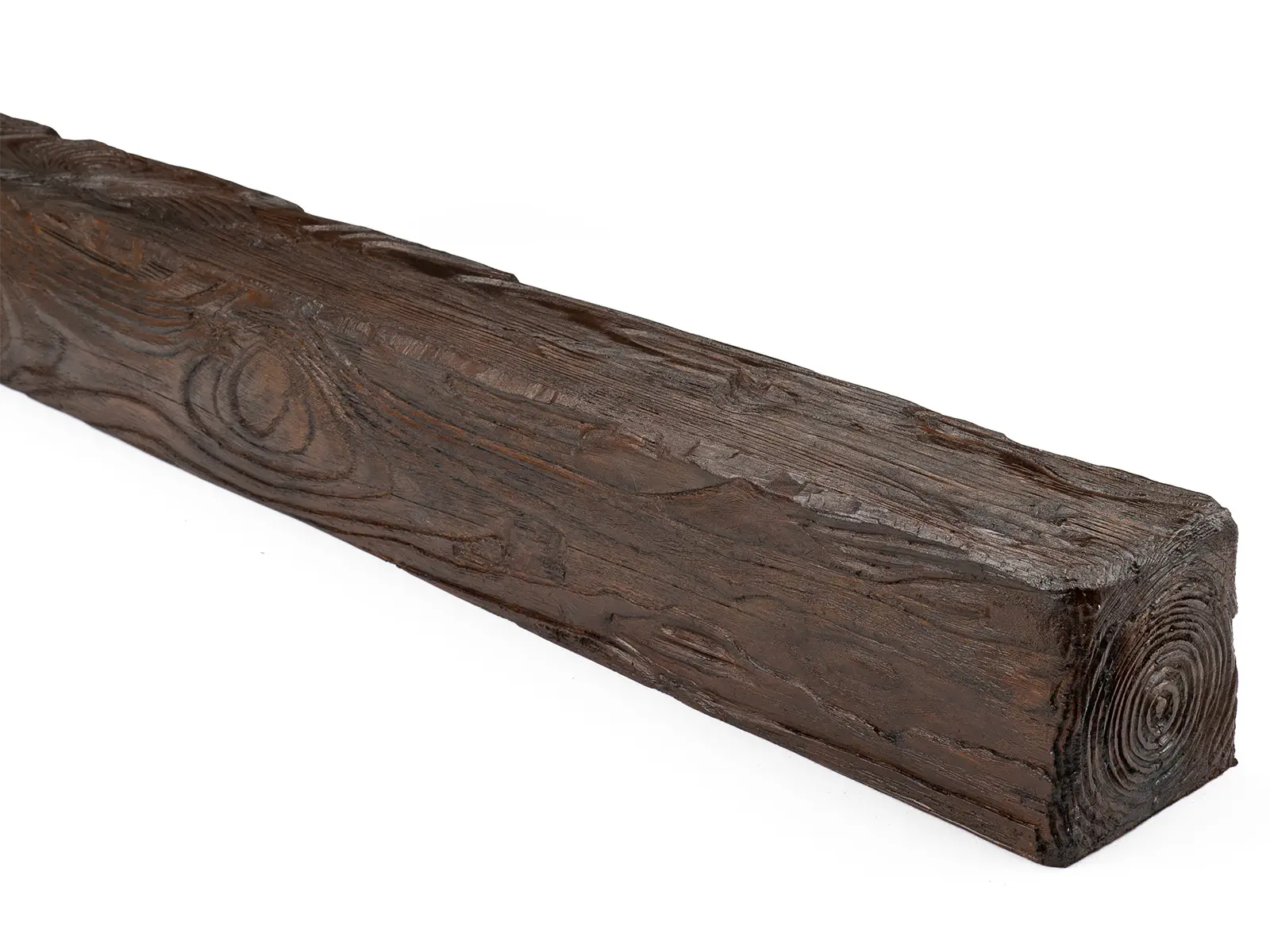 Grinzi decorative din poliuretan - Grindă decorativă rustică, nuanța stejar închis, 12cmx12cm - EQ006