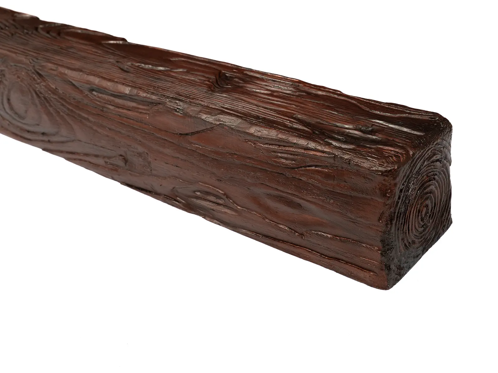 Grinzi decorative din poliuretan - Grindă decorativă rustică, nuanța stejar roșu, 12cmx12cm - EQ006