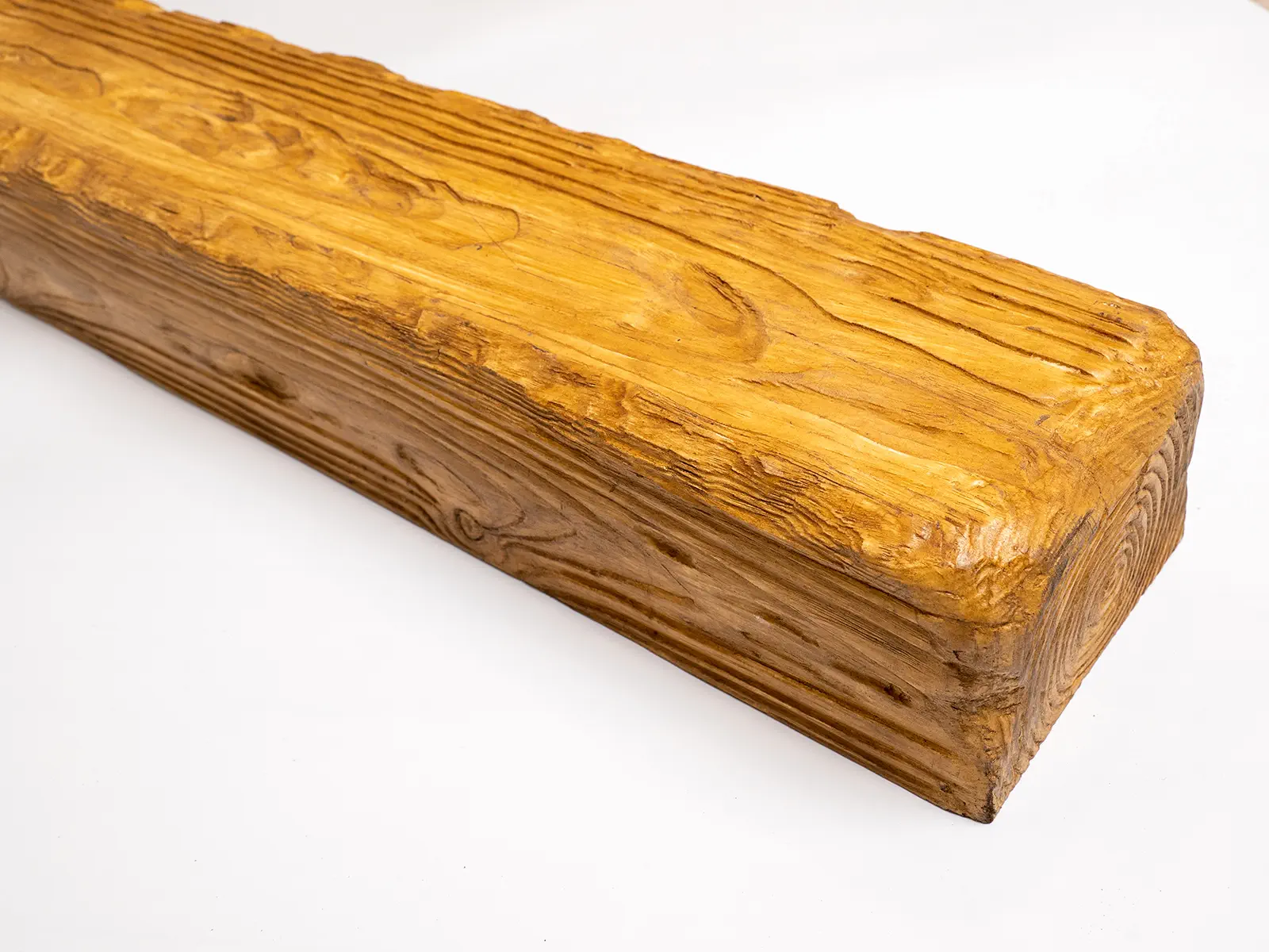 Grinzi decorative din poliuretan - Grindă decorativă rustică, nuanța stejar deschis, 19cmx13cm - EQ005