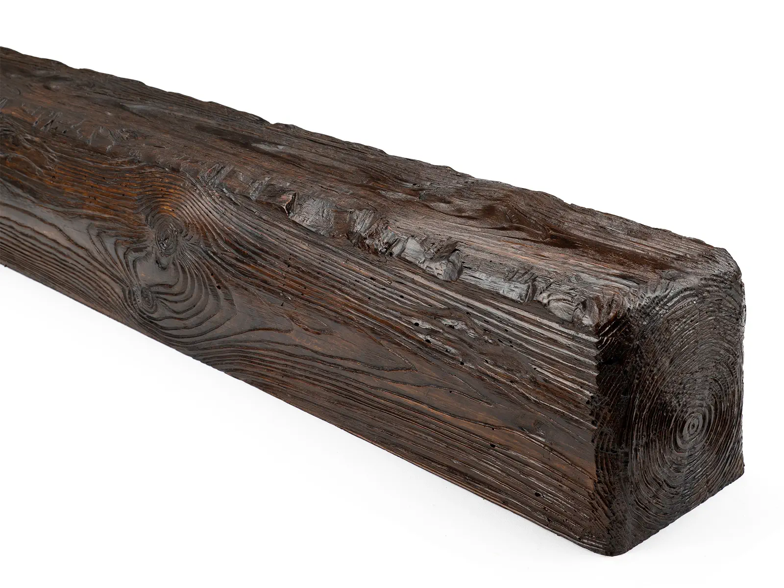 Grinzi decorative din poliuretan - Grindă decorativă rustică,nuanța stejar închis, 19cmx17cm - EQ004