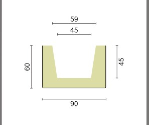 Grindă decorativă rustică EQ 007 gri clasic 6cmх9cm [9]