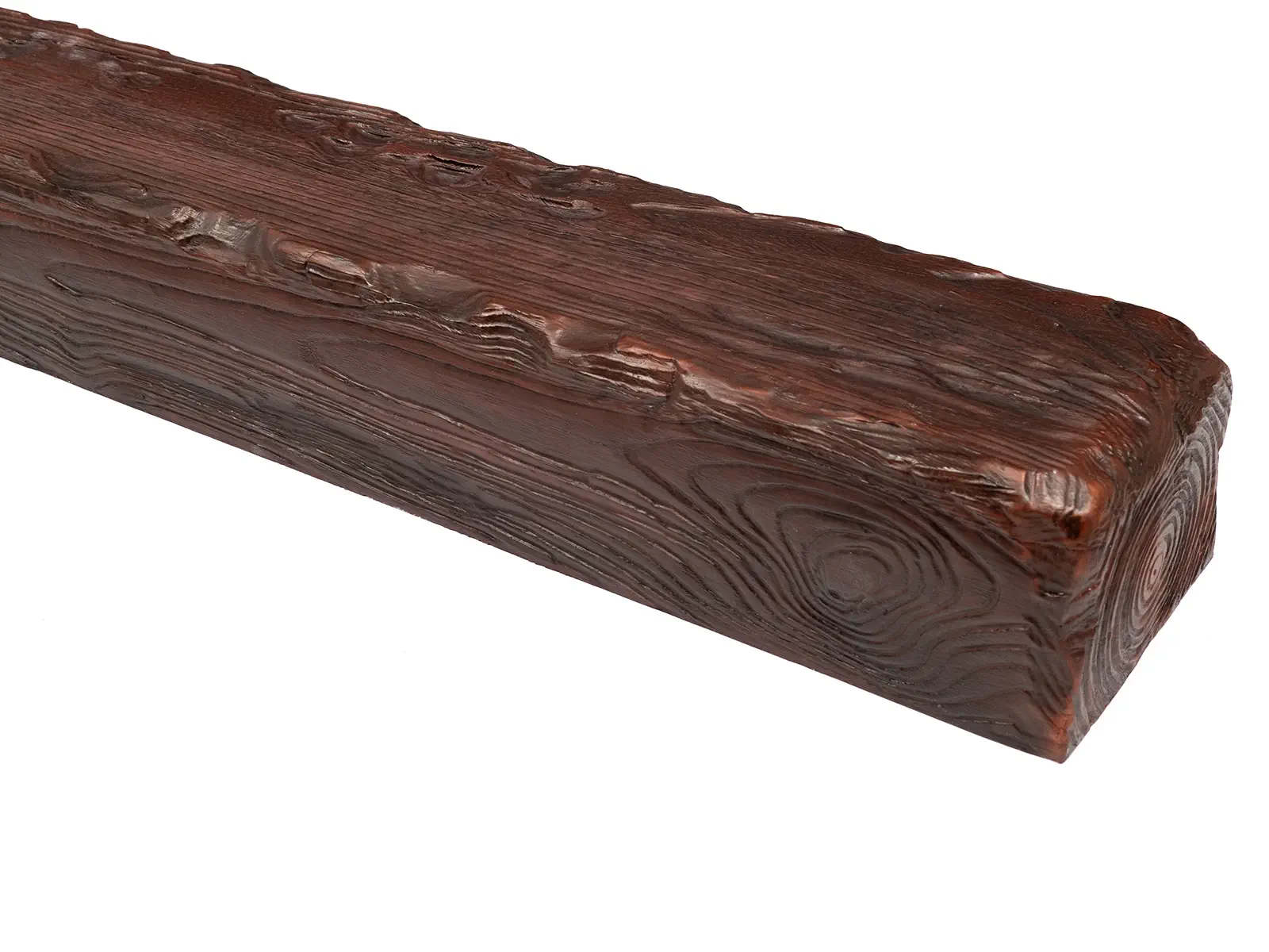 Grinzi decorative din poliuretan - Grindă decorativă rustică, nuanța stejar roșu, 19cmx13cm - EQ005