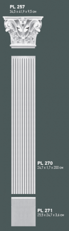 Pilastru din poliuretan.Grand Decor, PL 270, 24.7cmx1.7cmx200cm [1]