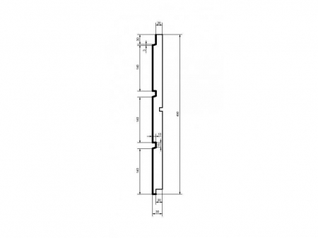 Placa de fuga, HC101-30, 49cm x 3cm x 200cm [1]