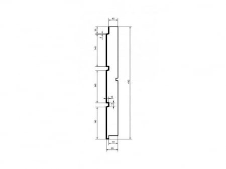Placa de fuga, HC101-50, 49cm x 5cm x 200cm [1]
