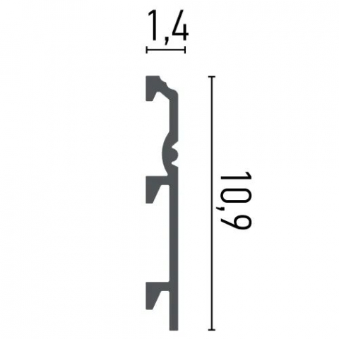 Plinta  decorativa, din HDP, HCR 512, 10.9cmx1.4cmx200cm [1]
