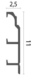 Plinta  decorativa, din HDP, HCR 515, 11cmx2.5cmx200cm [1]