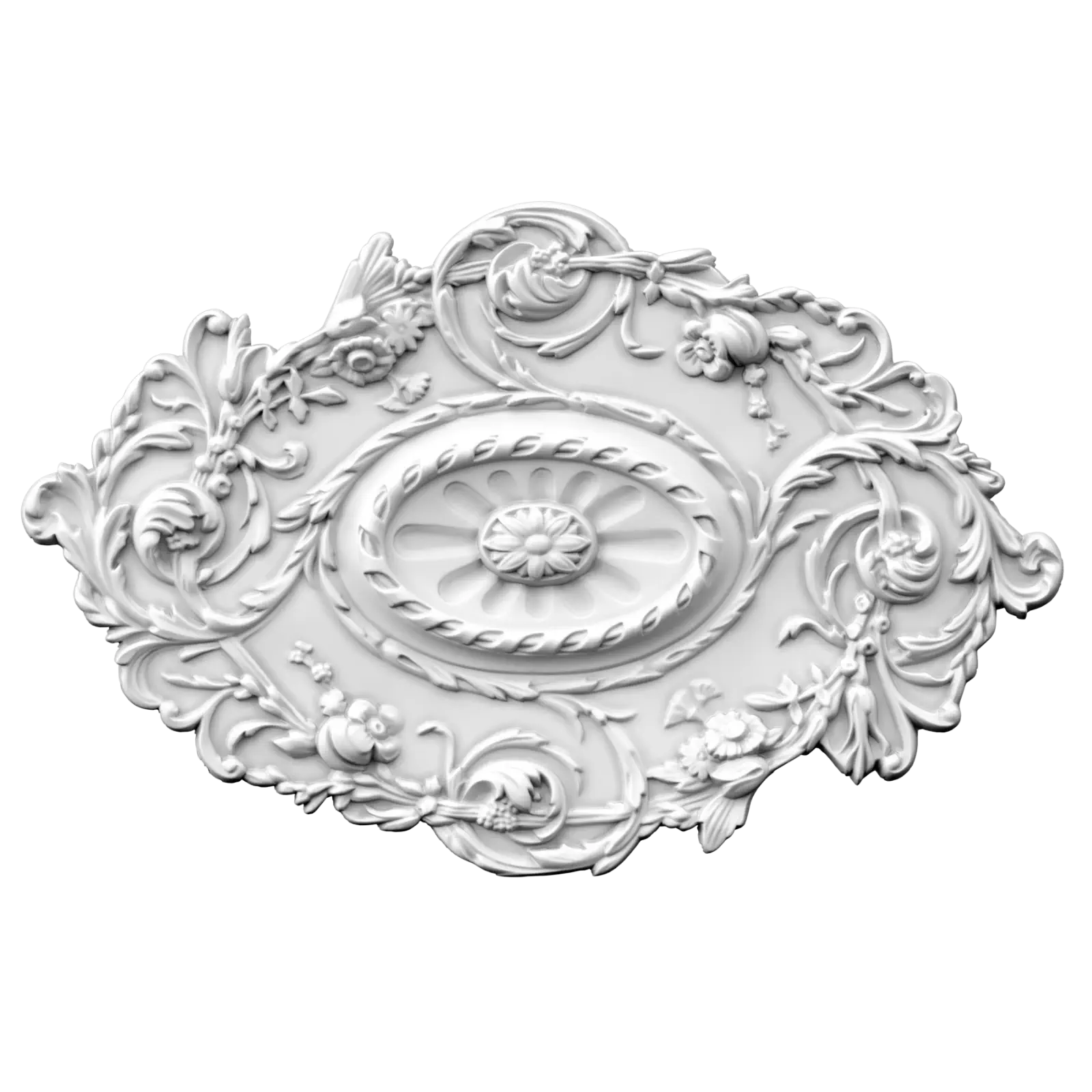 Rozete decorative - Rozeta decorativa, ovala, tavan din poliuretan, 80x50 cm - R119