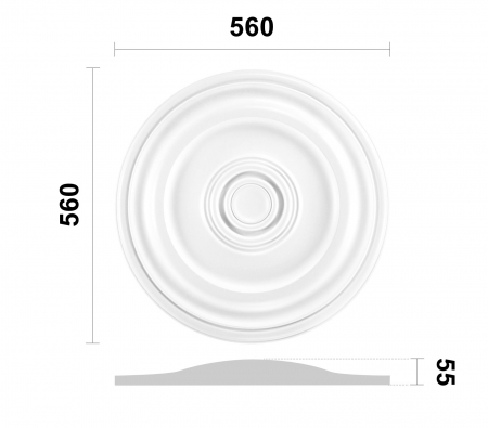 Rozeta din poliuretan, Grand Decor, R 117 , diametru =56cm [1]