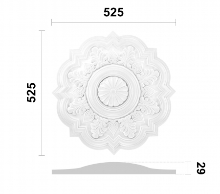 Rozeta din poliuretan, Grand Decor, R 145 , diametru =52.5cm [1]