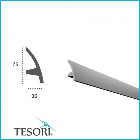 Scafa luminoasa - brau din poliuretan,Tesori F, KF502, 7.5cmx3.6cmx200cm [1]