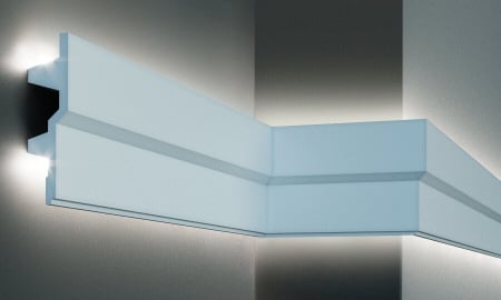 Scafe luminoase- profile pentru banda led, de interior - Scafa luminoasa - brau din poliuretan,Tesori F, KF709, 15cmx4cmx200cm