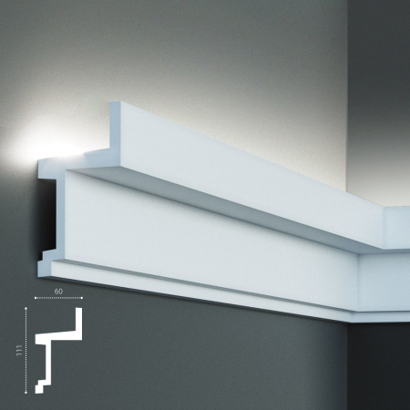 Scafa luminoasa - cornisa din poliuretan,Tesori F, KF705, 11.1cmx6cmx200cm [5]