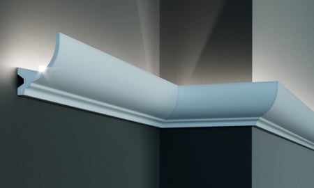 Scafe luminoase- profile pentru banda led, de interior - Scafa luminoasa - cornisa din poliuretan,Tesori F, KF715, 17.9cmx4.5cmx200cm