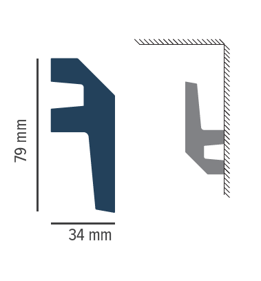 Scafa luminoasa - cornisa din poliuretan,Tesori F, KF718, 7.9cmx3.4cmx200cm [1]