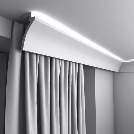 Scafa luminoasa - cornisa masca galerie perdea , din poliuretan,Tesori F, KF801, 12cmx6cmx200cm [5]